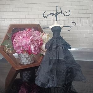 Vintage Jewelry Holder Mannequin Black Dress 13" Height